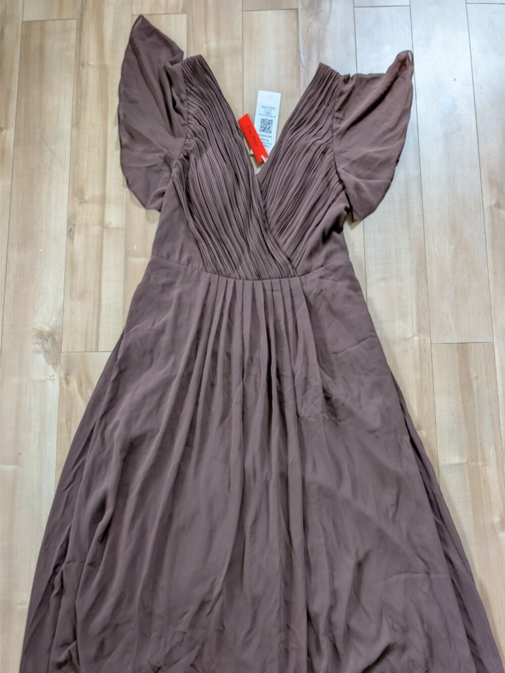 Ever Pretty Brown Pleated Maxi Dress 1X NWT